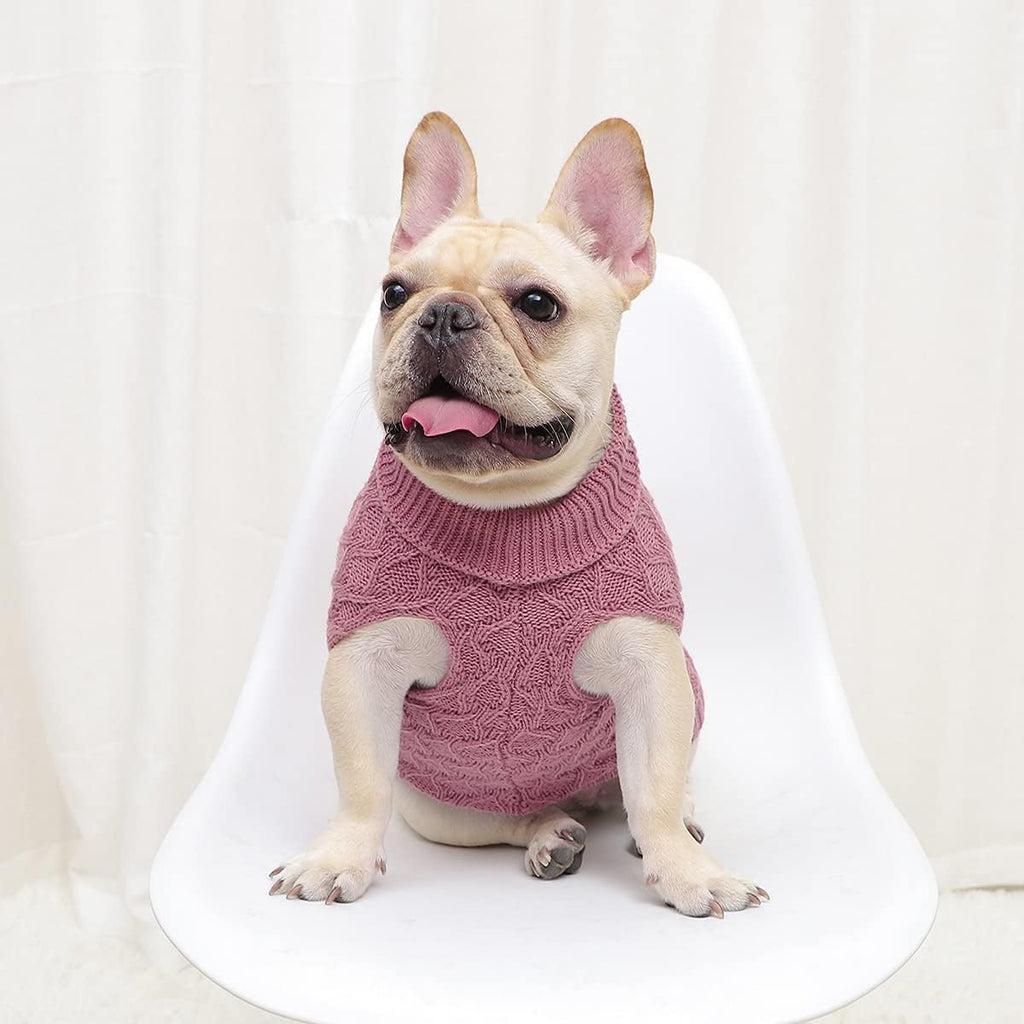 Knitted Braid Turtleneck Sweater Knitwear Warm Outerwear for Dogs & Cats