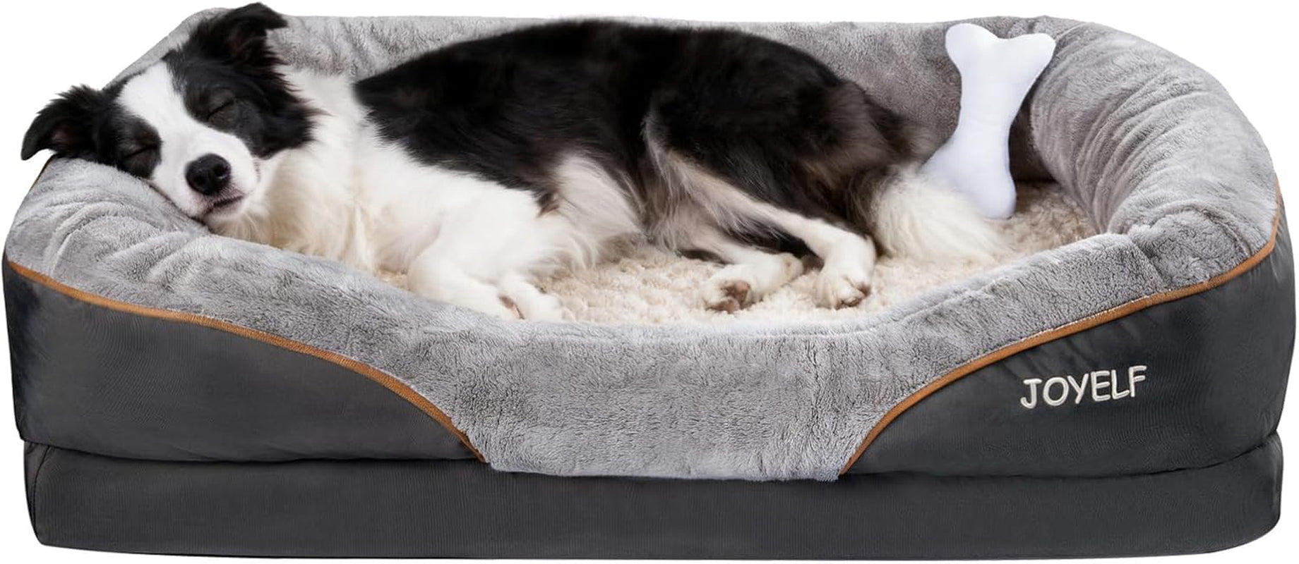 Large Memory Foam Dog Bed, Orthopedic Dog Bed & Sofa with Removable Washable Cover and Squeaker Toy as Gift