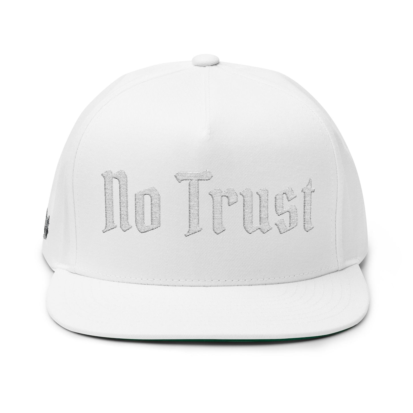 No Trust Embroidered Flat Bill Cap