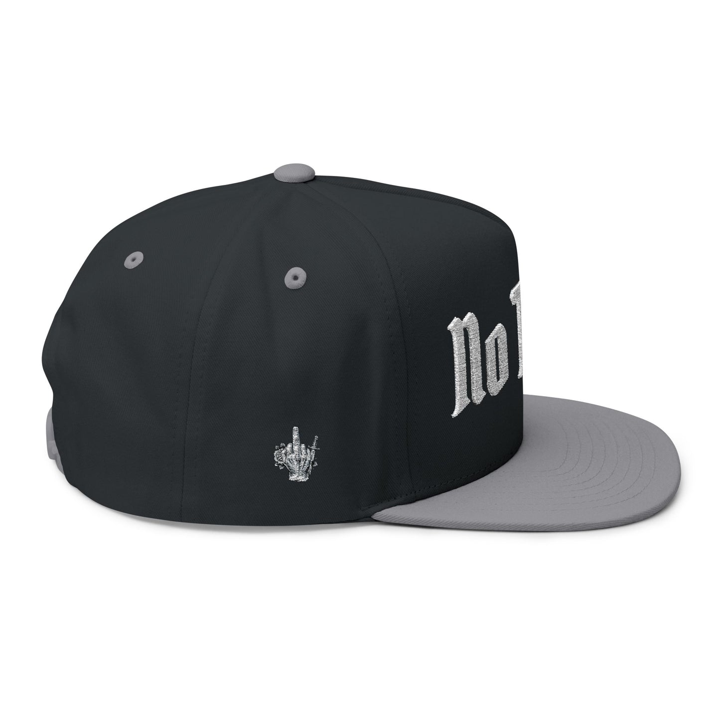 No Trust Embroidered Flat Bill Cap