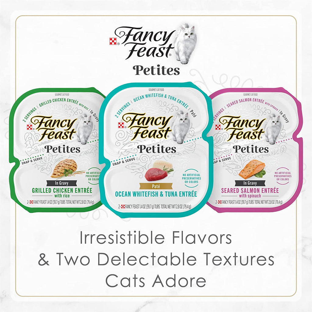 Purina  Petites Tender Beef Entrée Gourmet Wet Cat Food Pate - (Pack of 12) 2.8 Oz. Tubs