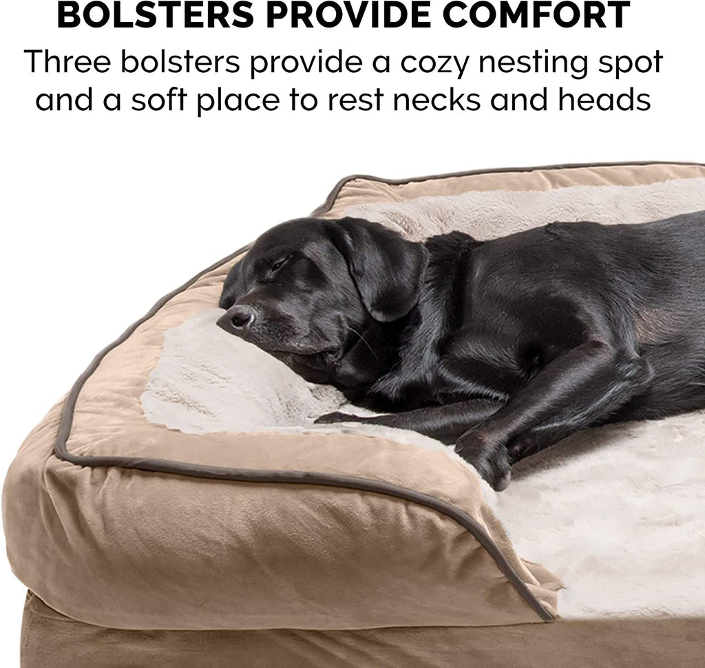 The Ultimate Canine Cloud: 's Fancy Foam Fortress for Fluffy Giants - Now with Bolsters for Extra Snooze Support and a Washable Cover for Those "Oops" Moments!