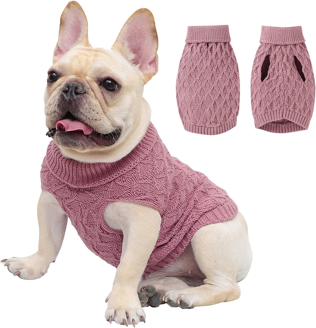 Knitted Braid Turtleneck Sweater Knitwear Warm Outerwear for Dogs & Cats