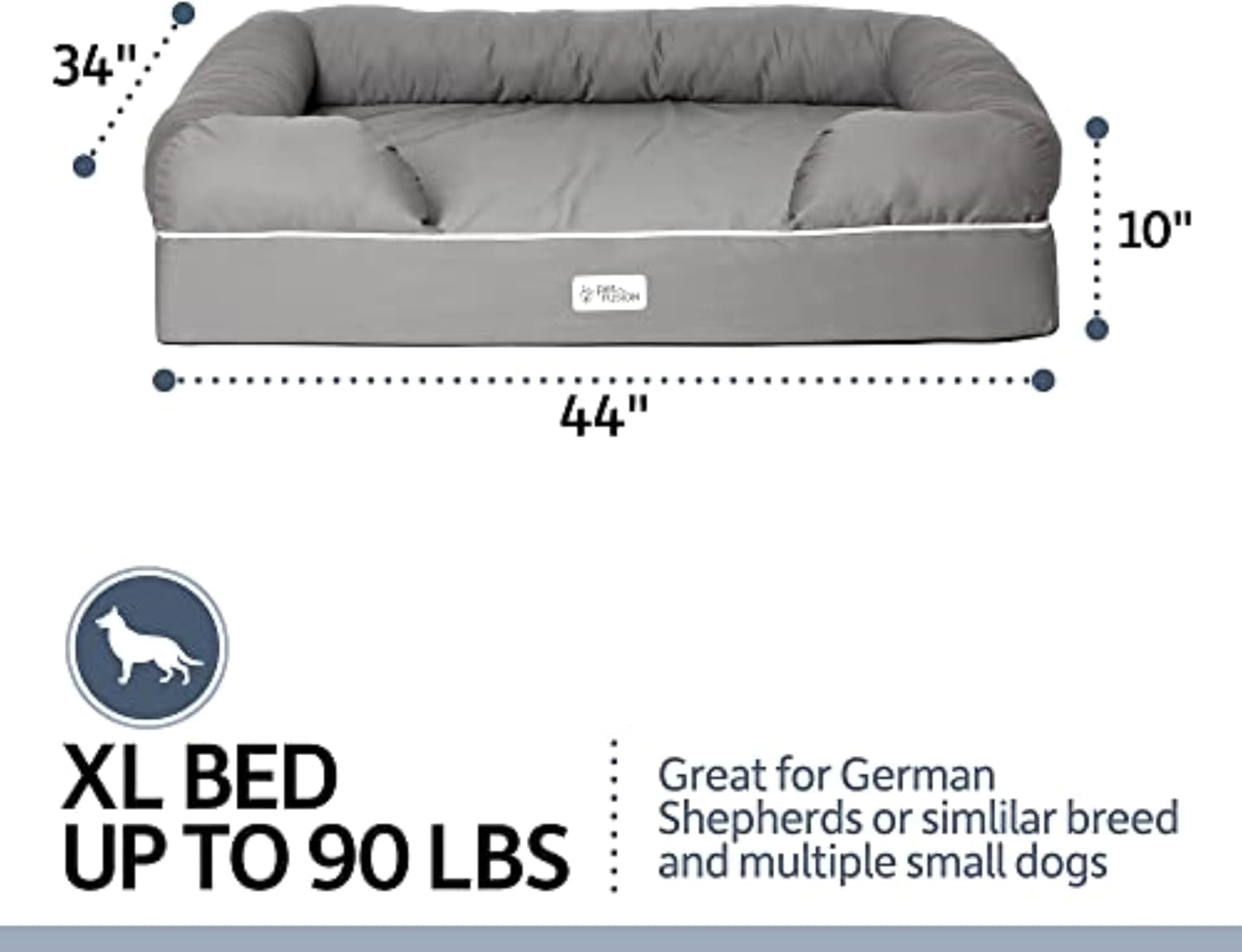 Ultimate Dog Bed, Orthopedic Memory Foam, Multiple Sizes and Colors, Medium Firmness Pillow, Waterproof Liner, YKK Zippers, Breathable 35% Cotton Cover